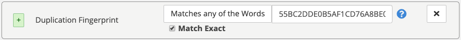 Duplication Fingerprint search in Query Builder