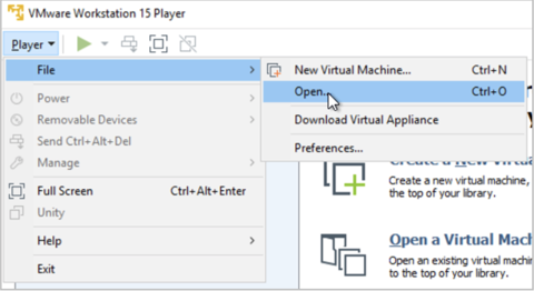 Creating a virtual machine from the OVA