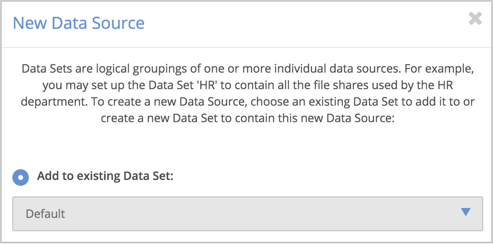 Add the new data source to the **Default** data set