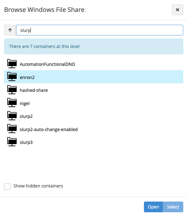 Browse to a file share