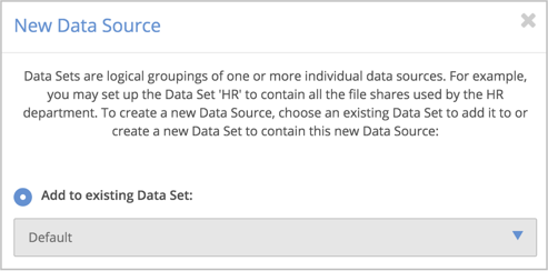 Add the new data source to the **Default** dataset