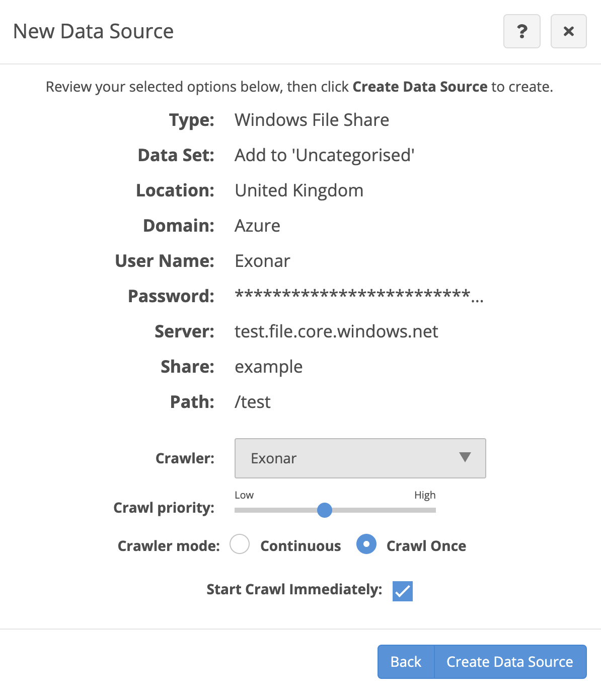 Setting up a crawl