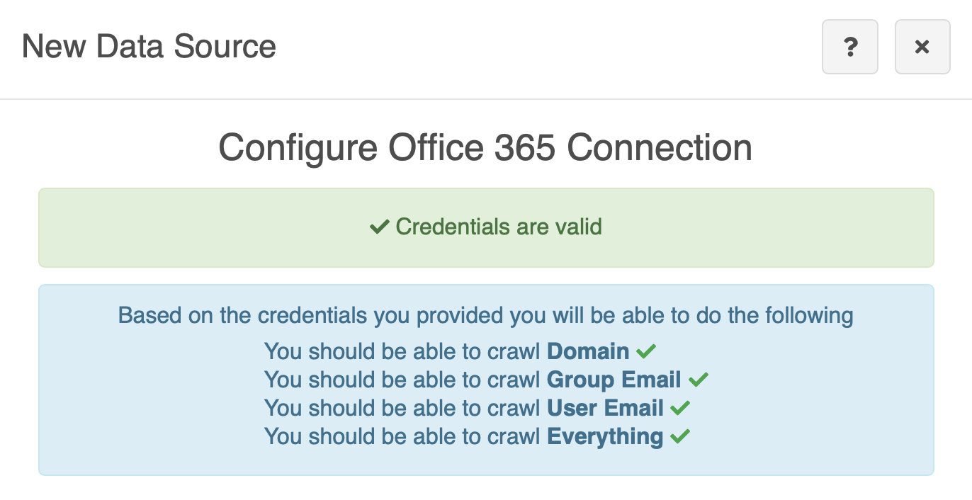 Test the Azure credentials for Office365 OneDrive